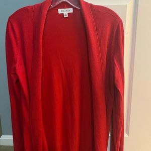 Red Calvin Klein cardigan